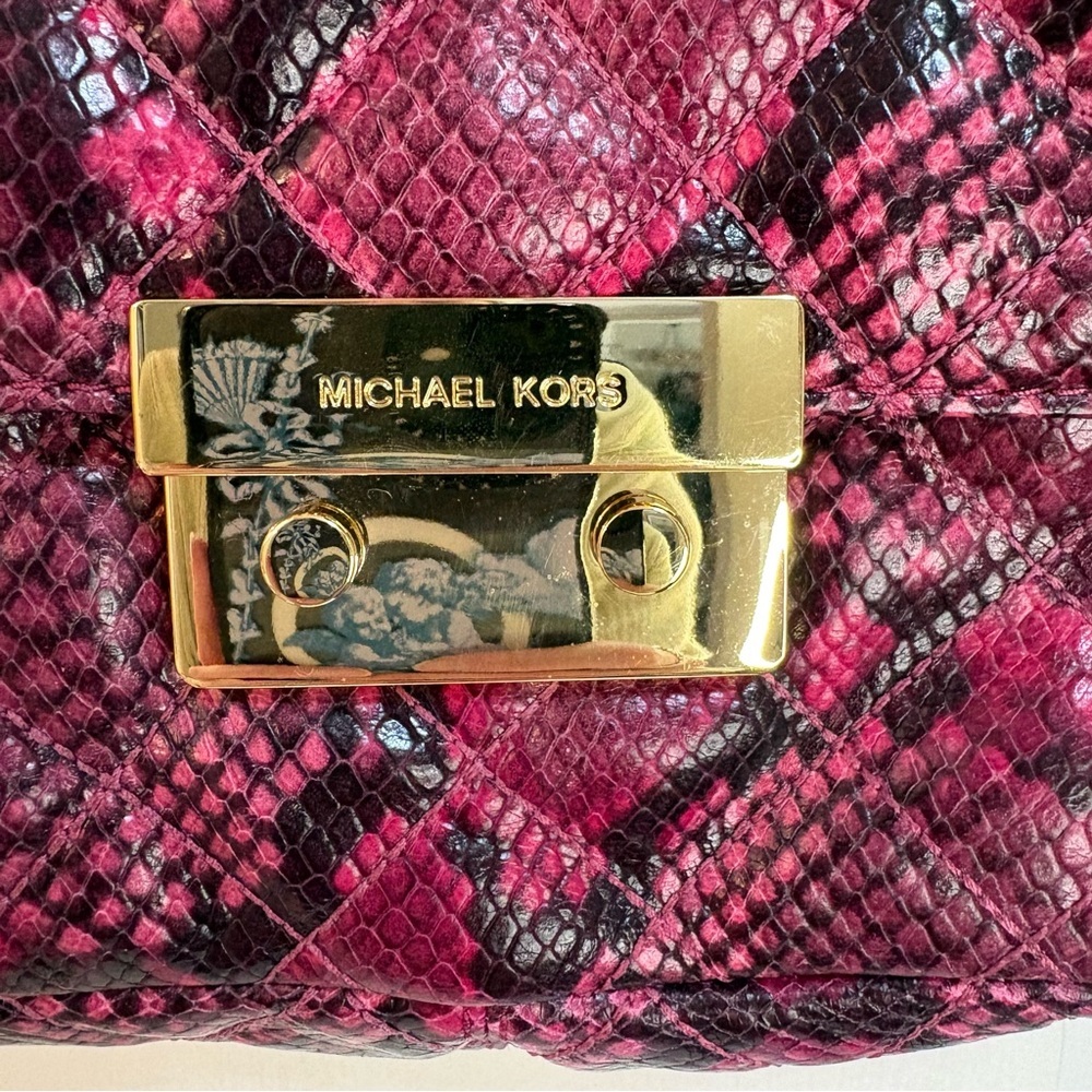 Michael Kors Sloan Large Quilted Embossed-Leather Shoulder Bag - Picture 6 of 15